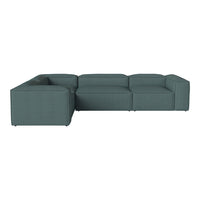 Stylish dark teal sectional sofa with a modern, minimalist design and clean lines. Perfect for contemporary living spaces.