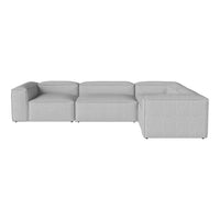 Light gray modern sectional sofa with a minimalist design and smooth fabric texture. Perfect for contemporary living spaces.