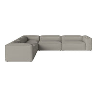 Gray sectional sofa with a modern, minimalist design and clean lines. Perfect for contemporary living spaces.