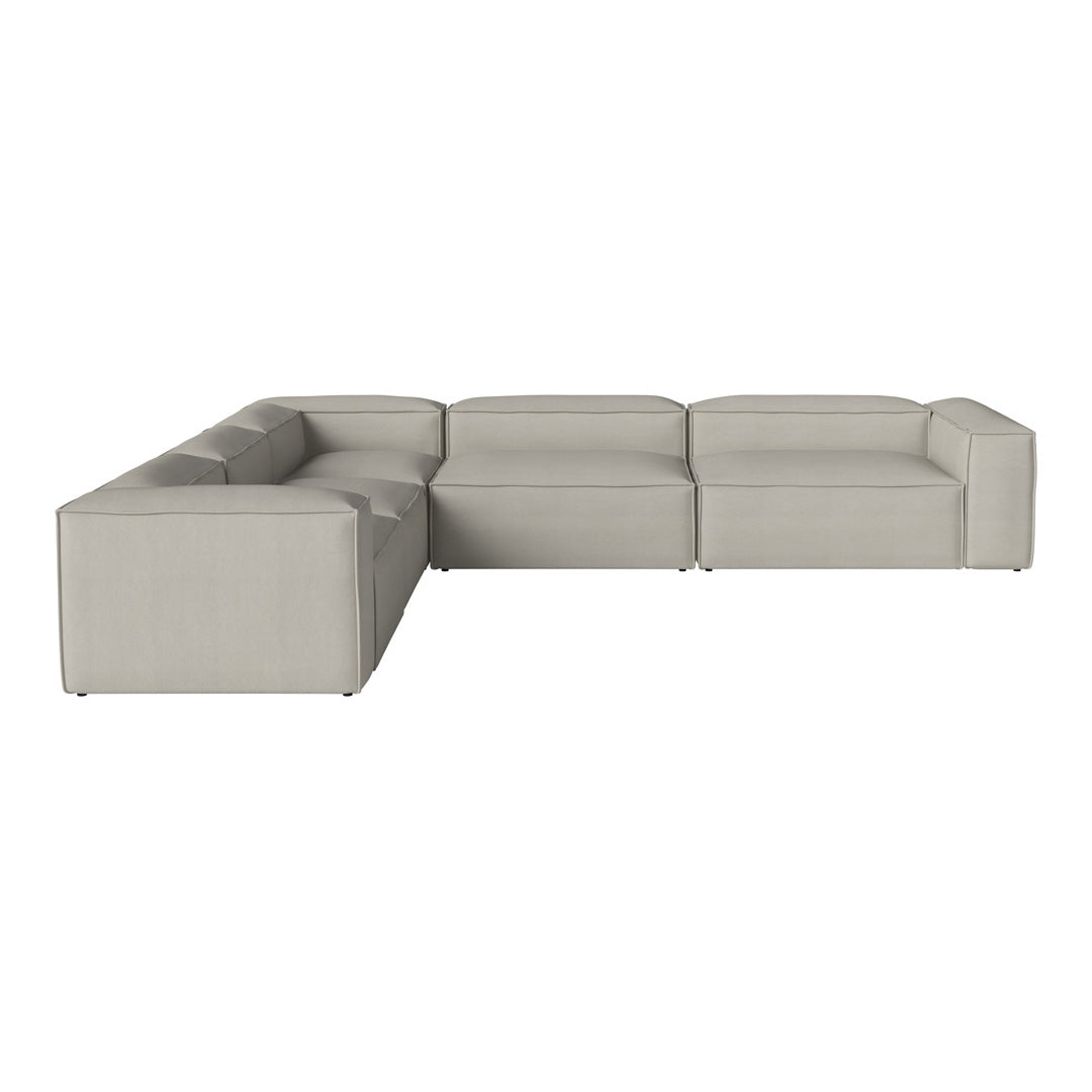 Light gray sectional sofa with a modern, minimalist design and a clean, textured fabric pattern. Ideal for contemporary spaces.