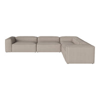 Light beige sectional sofa with a clean, modern design. Smooth fabric and minimalist style complement any decor.