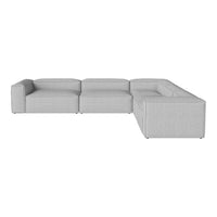 Light gray sectional sofa with a minimalist design and clean lines, perfect for modern interiors.