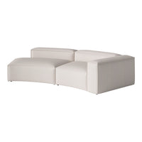 Light beige modern sectional sofa with smooth, minimalist design and subtle curved edges. Ideal for contemporary decor.