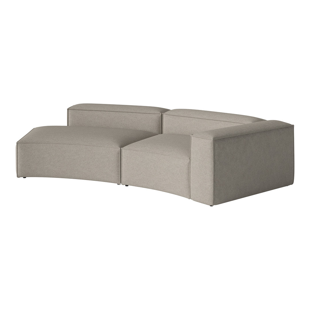 Gray sectional sofa with a sleek, modern design and smooth, minimalist pattern. Ideal for contemporary interiors.