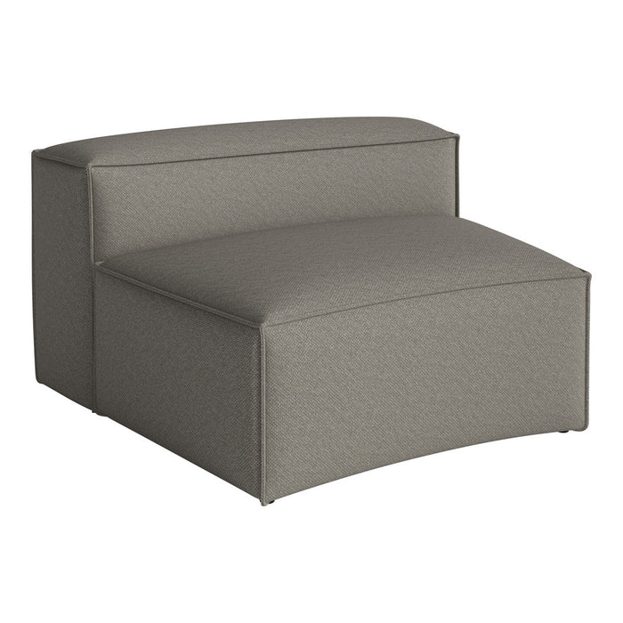 Gray upholstered accent chair with a textured, woven pattern for a modern, stylish look.