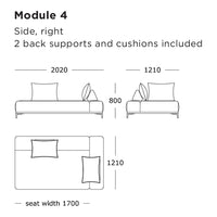 Modular sofa in a sleek design featuring neutral colors with subtle patterns. Ideal for modern living spaces.
