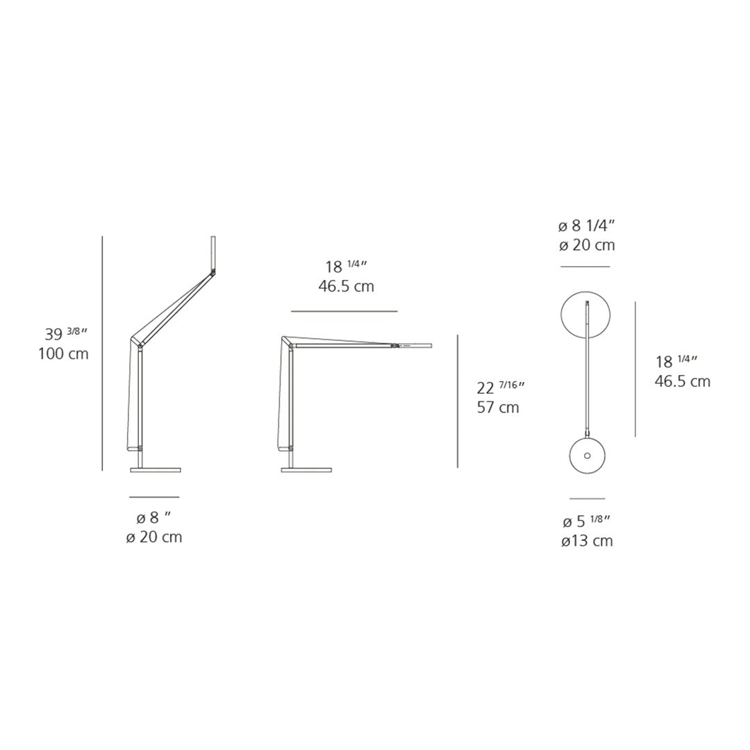 Sleek modern desk lamp in matte white with a minimalist design, featuring clean lines and a polished silver base.