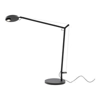 Sleek black desk lamp with a modern design and minimalist pattern, perfect for contemporary decor.
