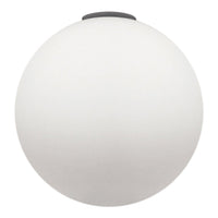 White spherical pendant light with a smooth matte finish and a subtle black top accent. Ideal for modern decor.