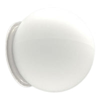 Glossy white globe-shaped wall lamp with a sleek silver base, ideal for modern decor. Simple and elegant design.