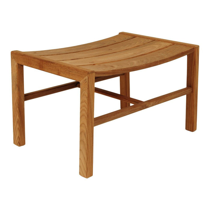 Natural wood tone with smooth curved slats, featuring a minimalist design and sturdy frame. Perfect for any outdoor space.