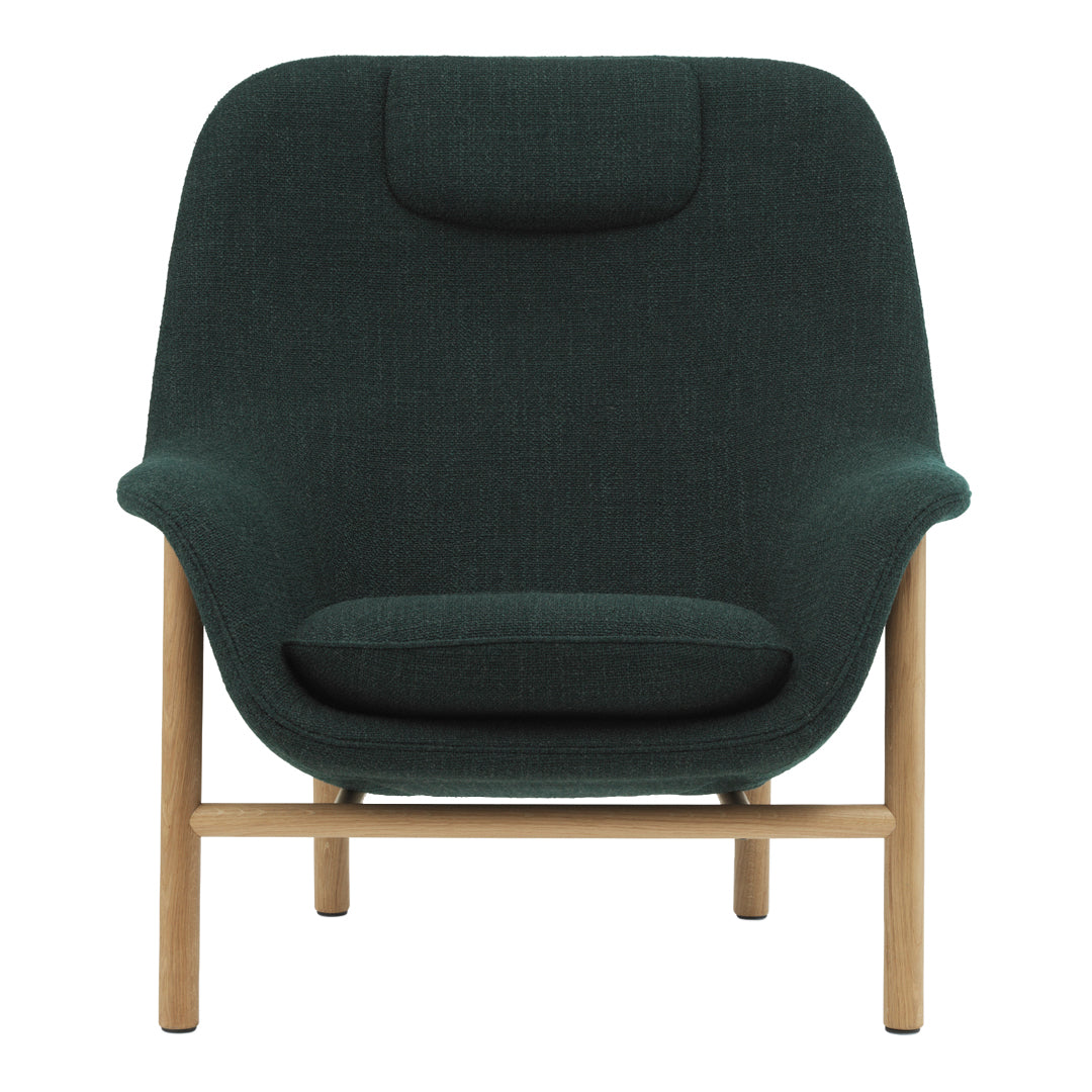 Normann Copenhagen Drape High Lounge Chair w/ Headrest - Wood Legs by Simon  Legald