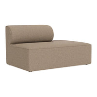 Brown textured chaise lounge with a sleek, modern design and rounded backrest. Ideal for contemporary decor.
