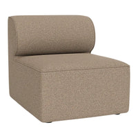 Textured beige accent chair with a rounded backrest and clean lines, perfect for modern decor.