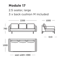 Sleek 2.5 seater sofa with a modern design, featuring neutral tones and subtle geometric patterns. Perfect for any space.