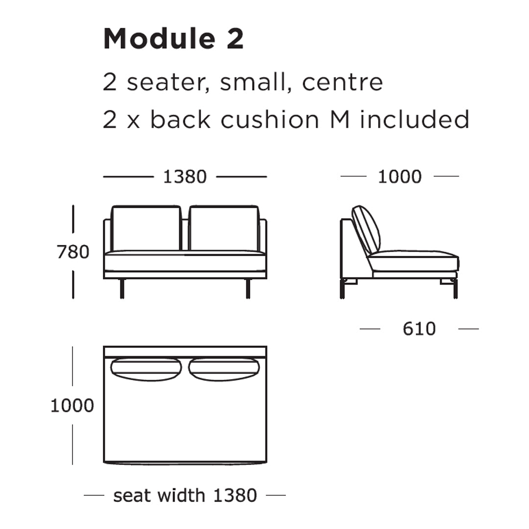 "Minimalist two-seater sofa design with a clean color palette and simple patterns, ideal for modern decor."