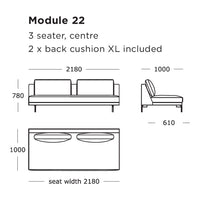 "Stylish 3-seater sofa in a solid color with elegant clean lines, perfect for modern living spaces."
