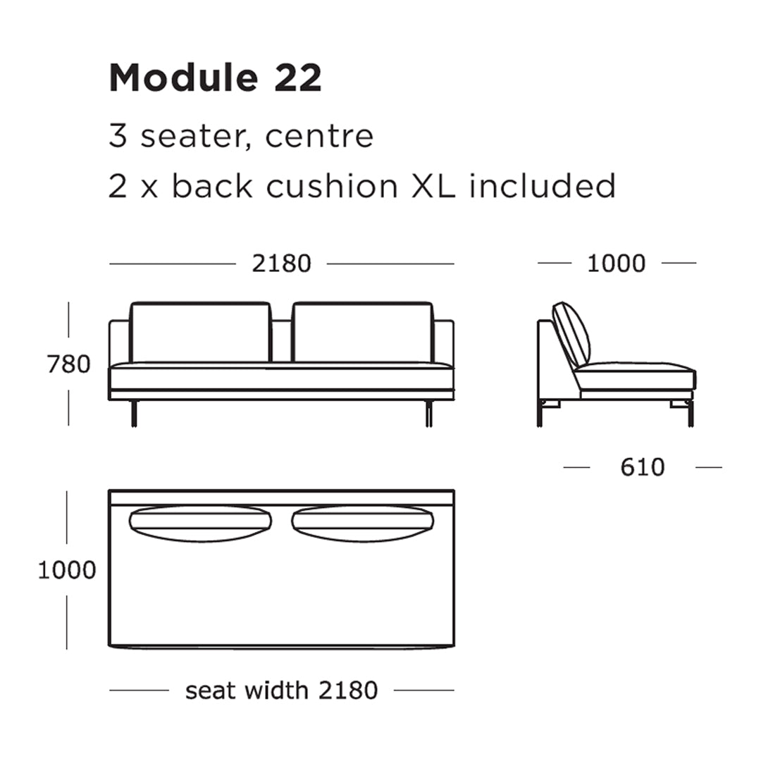 "Stylish 3-seater sofa in a solid color with elegant clean lines, perfect for modern living spaces."
