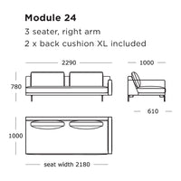 Stylish 3-seater sofa in neutral tones with smooth lines and elegant back cushions, perfect for modern spaces.
