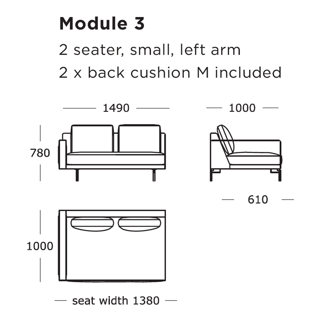 "Modular sofa illustration; features sleek design with neutral tones, clean lines, and minimalistic patterns."