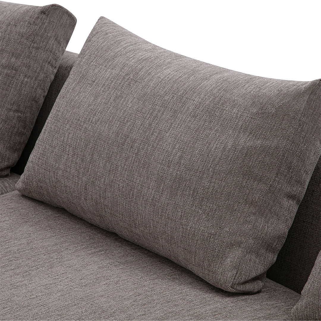 Gray textured sofa cushion with a subtle heathered pattern, ideal for modern decor.