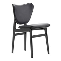 Sleek black chair with a modern curved design and smooth matte finish. Elegant and minimalist style.