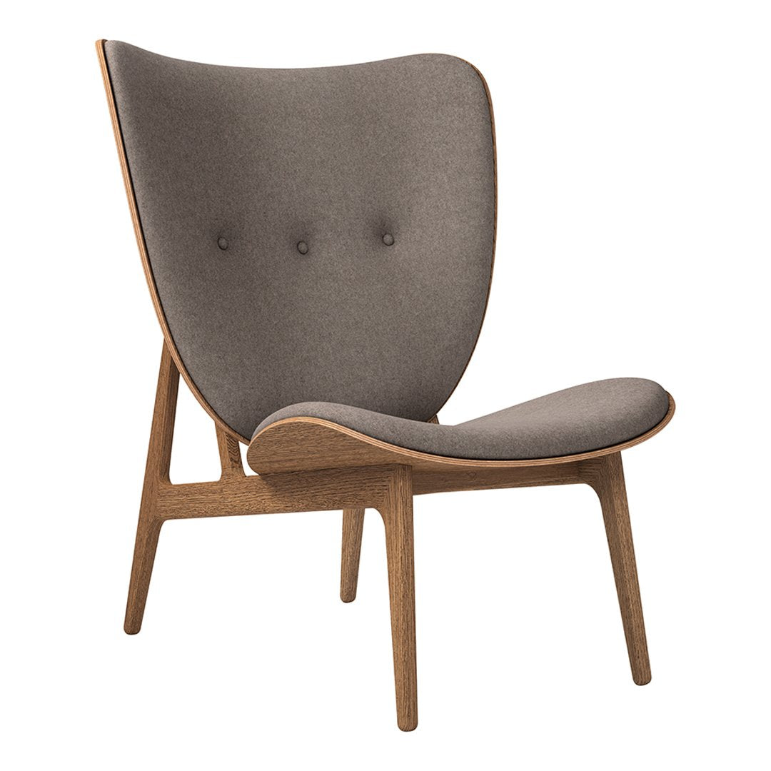 Gray upholstered chair with a minimalist wooden frame and subtle tufted detailing. Perfect for modern decor.