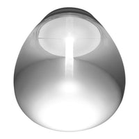 Sleek, glossy white glass lamp with a smooth, rounded shape and a minimalistic design. Perfect for modern decor.