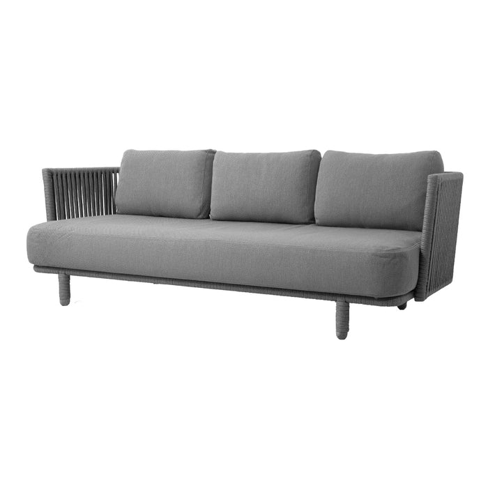 Stylish gray sofa with a modern design, featuring a textured fabric and sleek, minimalist lines. Perfect for contemporary spaces.