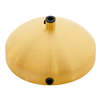 Gold dome-shaped base with a smooth, polished finish and black accents. Perfect for modern decor.