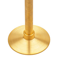 Brushed gold lamp base with a smooth, metallic finish and circular pedestal design. Perfect for modern decor.