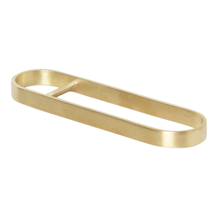 Brushed gold metal holder with a sleek, modern oval design, adding a touch of elegance to any decor.