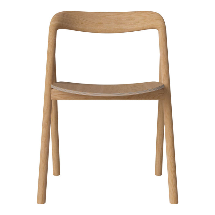 Light oak wood chair with a smooth, natural finish and minimalistic design. Perfect for modern interiors.