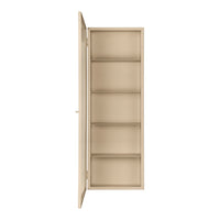 Beige storage cabinet with a smooth finish and five spacious shelves, ideal for modern home decor.