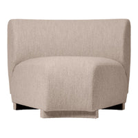 Beige textured upholstered chair with a soft, modern design, perfect for contemporary interiors.