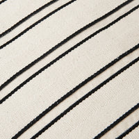 Cream background with bold black horizontal stripes, featuring a textured, wavy pattern. Perfect for modern decor.