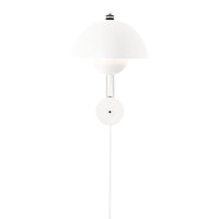 White dome-shaped wall lamp with minimalist design and sleek black accents, adding elegance to any decor.