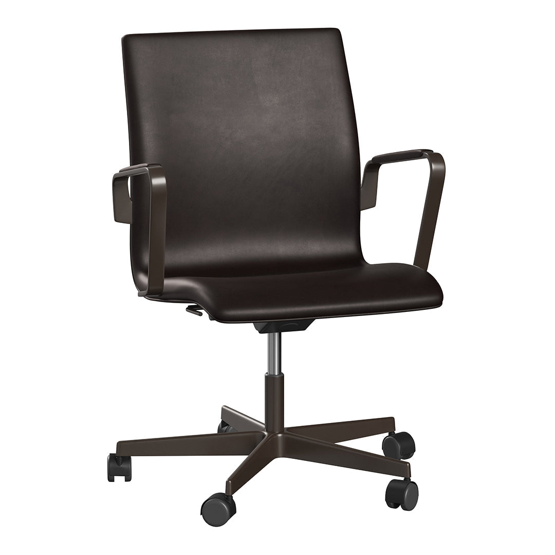 Oxford Low Back Office Armchair - 5 Star Base & Castors - Height Adjustable