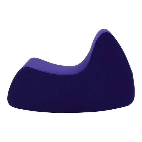 Purple ergonomic support pillow with a smooth, modern design and soft contours. Ideal for comfort and style.