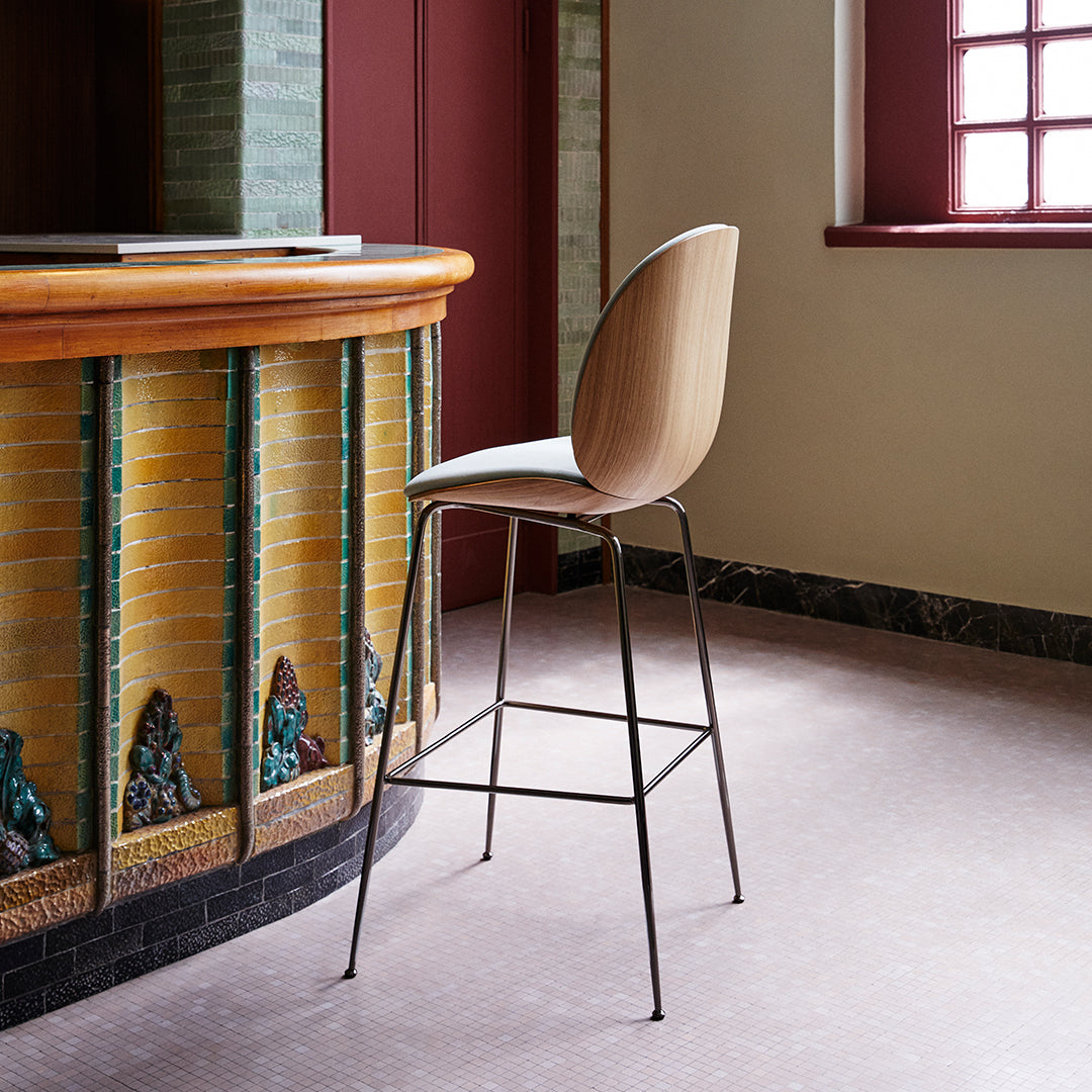 Beetle Bar Chair Front Upholstered 77 Conic Base 3D Veneer She Danish Design Store