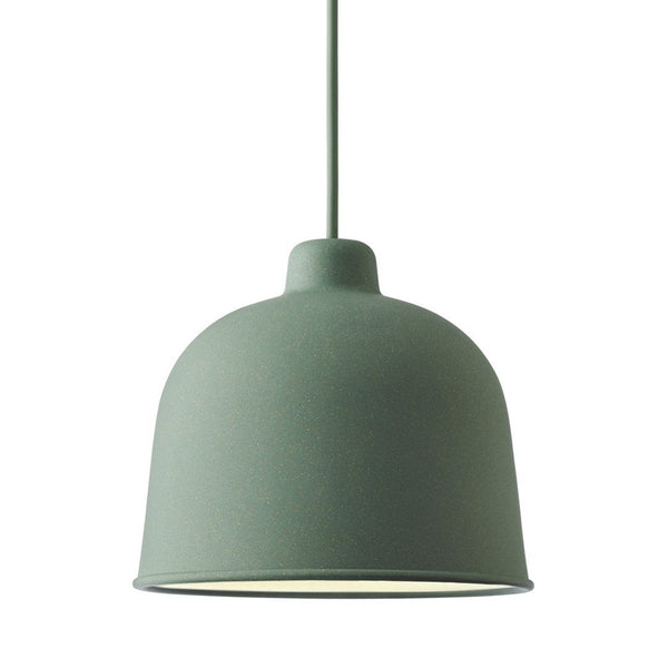 Green matte pendant lamp with a smooth, rounded shape and minimalistic design. Ideal for modern decor.