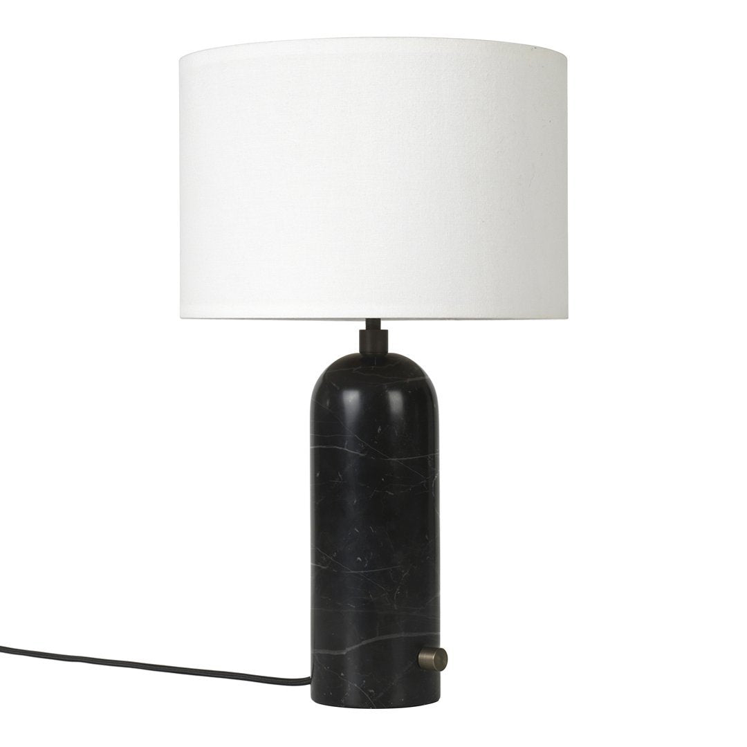 Gubi Gravity Table Lamp Small Black Marble White Shade