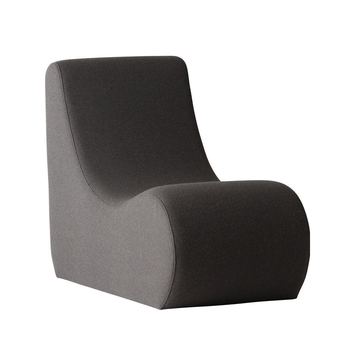 Sleek gray chaise lounge chair with a smooth, minimalist fabric texture ideal for modern decor.