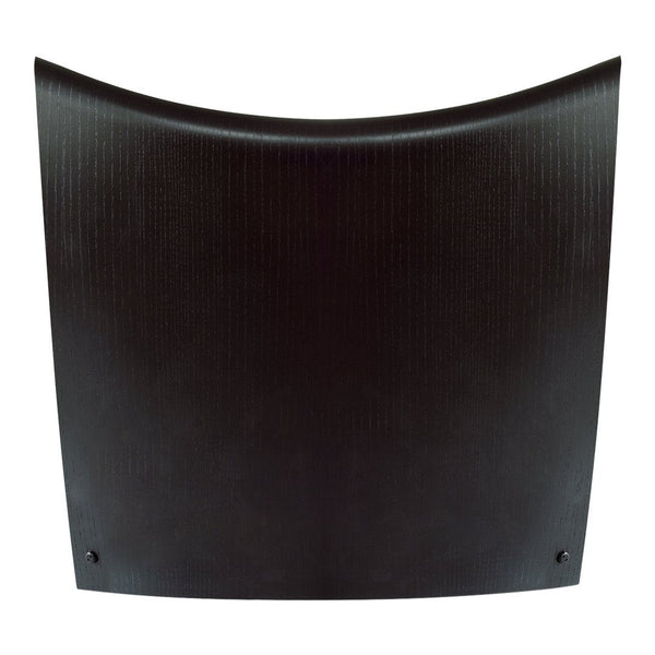 Curved black panel with a subtle ribbed texture and matte finish, ideal for modern decor.
