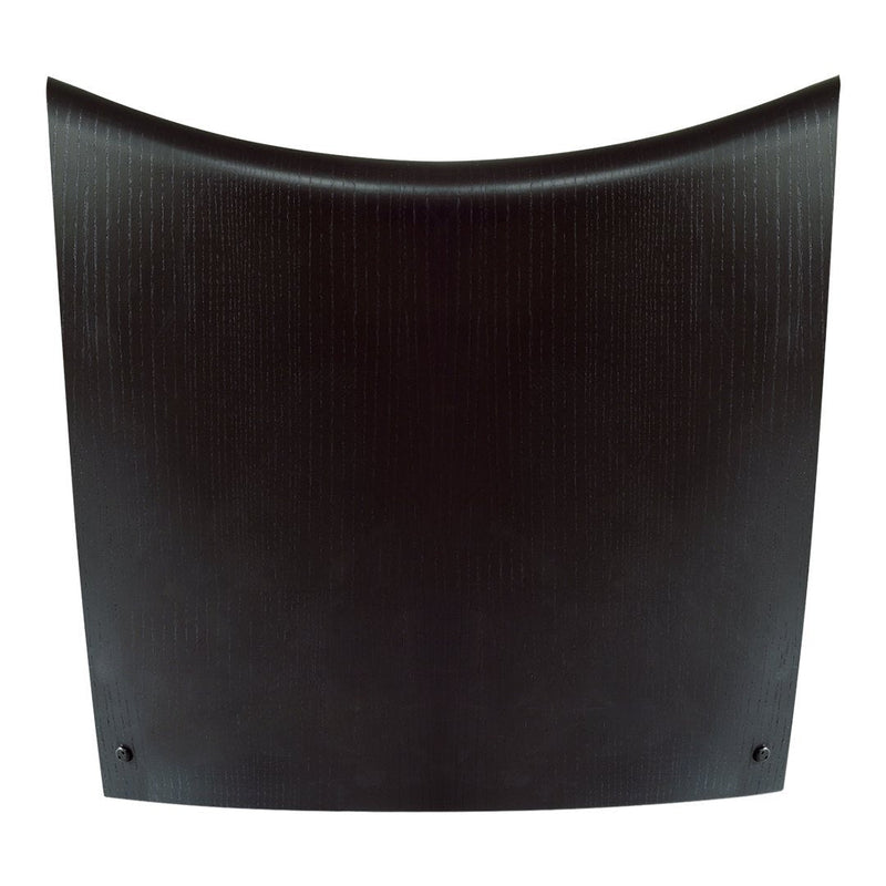 Curved black panel with a subtle ribbed texture and matte finish, ideal for modern decor.