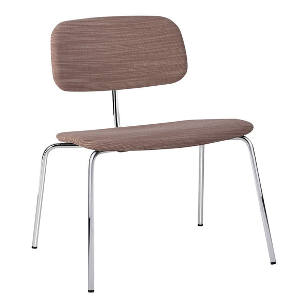 Gray patterned chair with a sleek chrome frame, perfect for modern interiors.