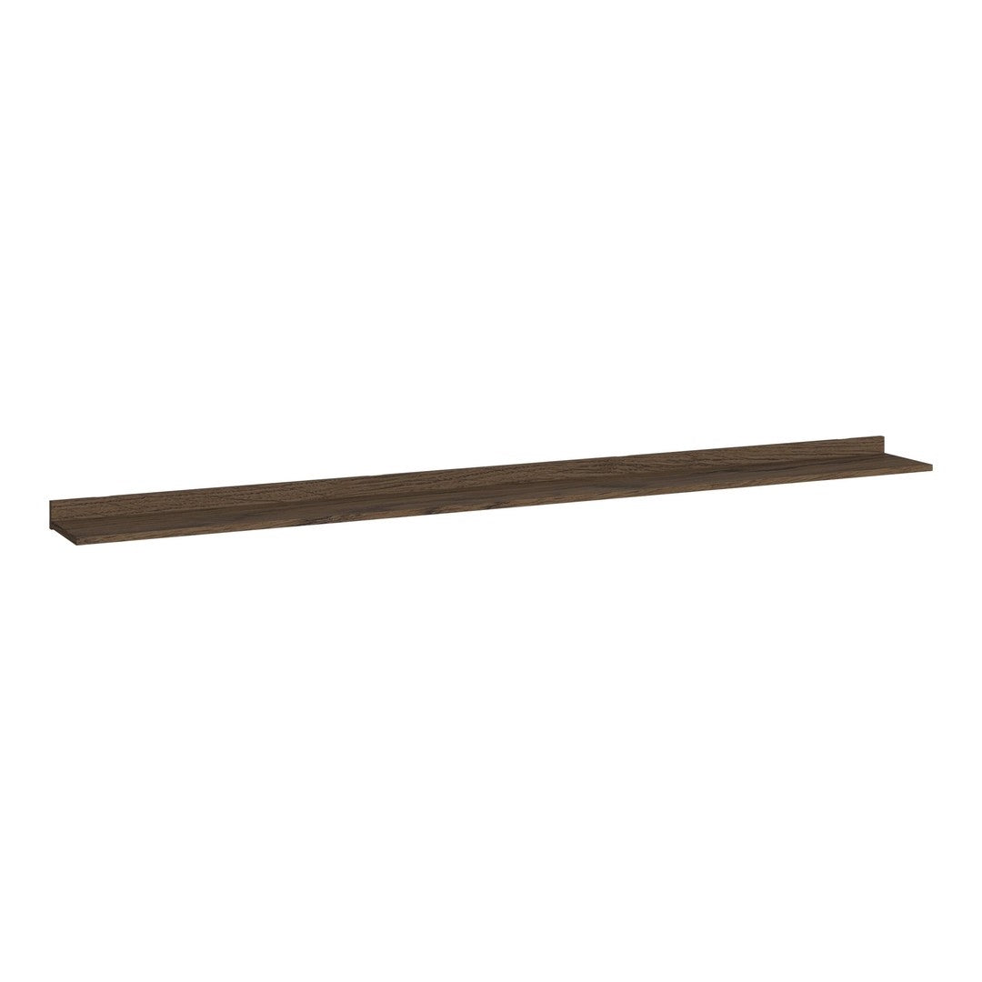 Dark brown floating shelf with a smooth, minimalistic design and no visible patterns. Ideal for modern decor.
