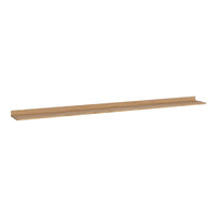 Light wood floating shelf with a smooth, natural finish, featuring a simple, minimalistic design. Perfect for modern decor.