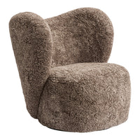 Plush, brown accent chair with a textured, fluffy pattern for a cozy and modern look.