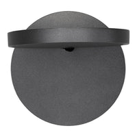 Black circular wall shelf with a matte finish and a sleek, minimalist design. Perfect for modern decor.